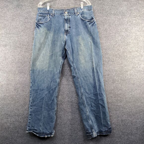 Old Navy Men's Boot-Cut Leg Jeans Blue 36x32 Stone Wash Denim 5-Pocket - Picture 2 of 11